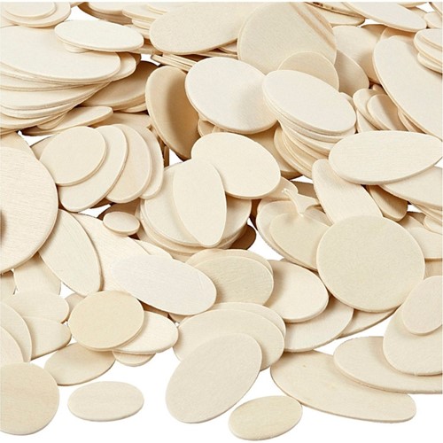 Mozaiekvormen Creativ Company rond en ovaal hout 600 Stuk-2