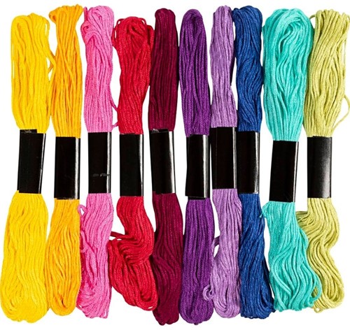 Borduurgaren Creativ Company 8mx1mm set 10 kleuren 10 Stuk-2