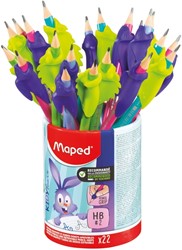 Potlood Maped Kidy Learn met gum en vingerhulp assorti pot à 22 stuks