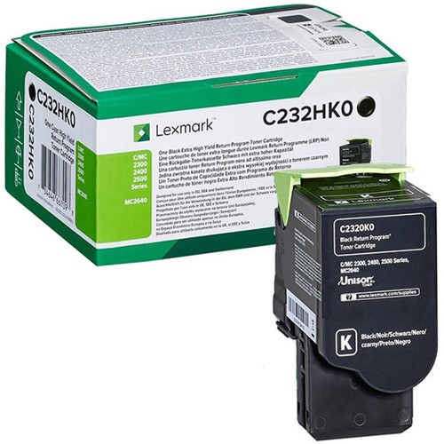 Tonercartridge Lexmark C232HK0 HC zwart