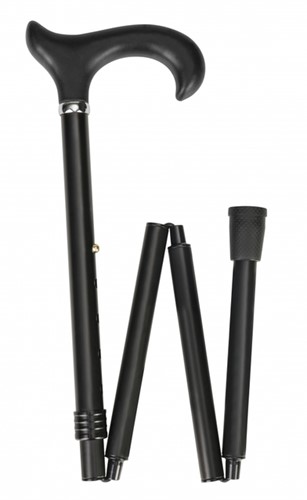 Wandelstok Able2 opvouwbaar soft derby handvat zwart