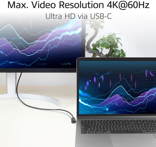 Kabel ACT USB-C standaard naar USB-C hoek 10Gbps 2m-2