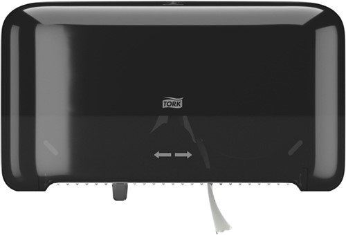 Toiletpapierdispenser Tork T7 Elevation Optiserve Coreless medium duo zwart 558068-3