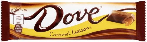 Chocolade Dove liaison caramel reep 50gr