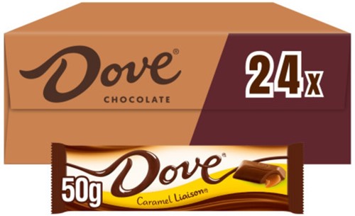Chocolade Dove liaison caramel reep doos 24 stuks
