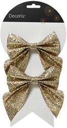 Strik Decoris goud glitter 13cm set à 2 stuks