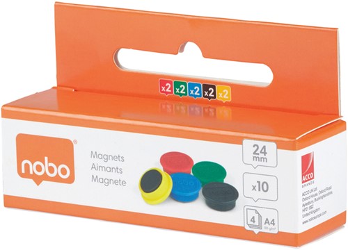 Magneet Nobo 24mm assorti 10 stuks-2
