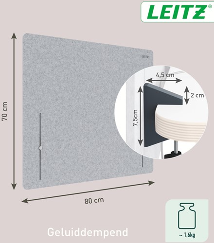 Bureauscherm Leitz in hoogte verstelbaar 70x80cm-1