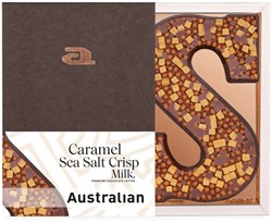 Chocoladeletter Australian melk caramel seasalt S