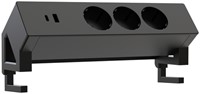 Stekkerdoos Euroseat opbouw 3 voudig USB A+C zwart