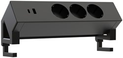Stekkerdoos Euroseat opbouw 3 voudig USB A+C zwart