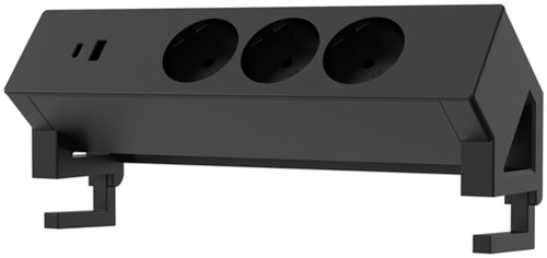 Stekkerdoos Euroseat opbouw 3 voudig USB A+C zwart-2