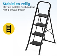 Huishoudtrap BRASQ 4 treden SLM400 zwart-2
