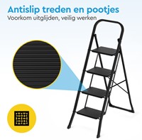 Huishoudtrap BRASQ 4 treden SLM400 zwart-2