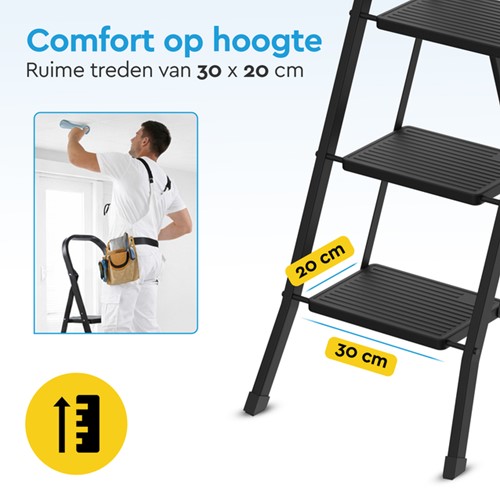Huishoudtrap BRASQ 4 treden SLM400 zwart-4