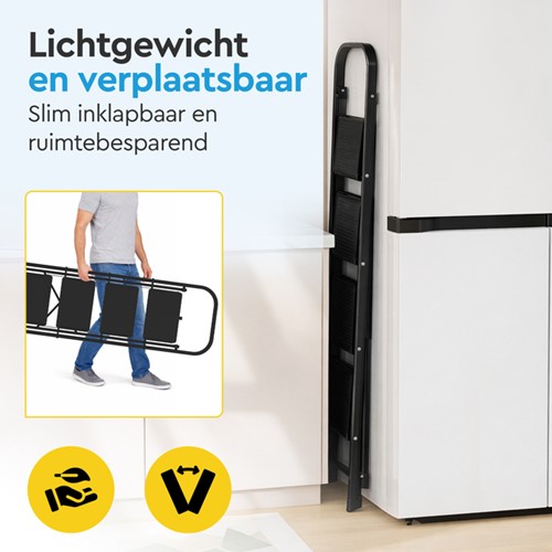 Huishoudtrap BRASQ 4 treden SLM400 zwart-6