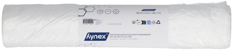 Afvalzak Hynex 50x55cm HDPE recycled T15 25L transparant rol à 50 stuks-1