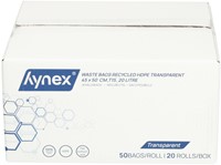 Afvalzak Hynex 45x50cm HDPE recycled T15 20L transparant rol à 50 stuks-3