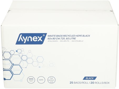 Afvalzak Hynex 60x80cm HDPE recycled T25 60L zwart rol à 25 stuks-3