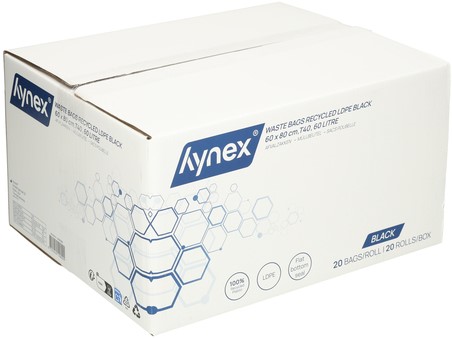 Afvalzak Hynex 60x80cm LDPE recycled T40 60L zwart rol à 20 stuks-4