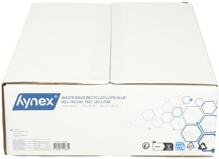Afvalzak Hynex 80x110cm LDPE recycled T60 130L blauw rol à 20 stuks-5