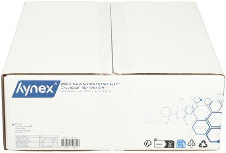 Afvalzak Hynex 70x110cm LDPE recycled T60 120L blauw rol à 20 stuks-5
