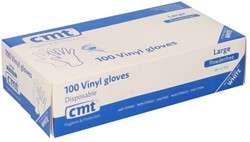 Handschoen CMT L vinyl poedervrij wit 100 stuks