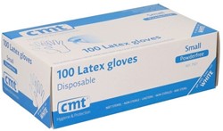 Handschoen CMT S latex poedervrij wit 100 stuks