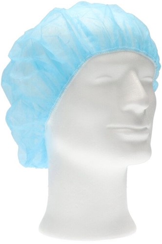 Haarnet CMT bouffant non-woven XL 58cm PP blauw 100 stuks