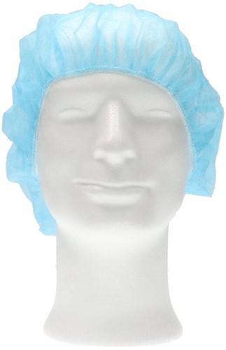Haarnet CMT bouffant non-woven XL 58cm PP blauw 100 stuks-2