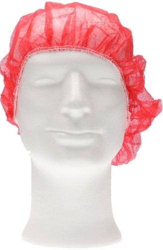 Haarnet CMT bouffant non-woven XL 58cm PP rood 100 stuks-2