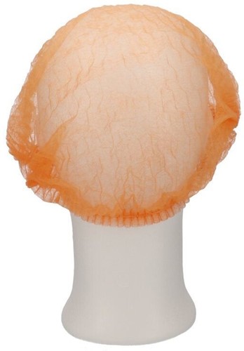 Haarnet CMT clip non-woven M 49cm PP oranje 100 stuks-3