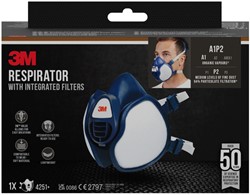 Mondmasker 3M met geïntegreerde filters 4251+, A1P2 organische dampen