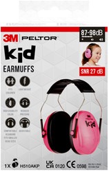 Oorkap 3M Peltor voor kinderen  H510AK 87-98 dB roze