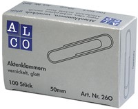 Paperclip Alco 50mm rond vernikkeld 100 stuks