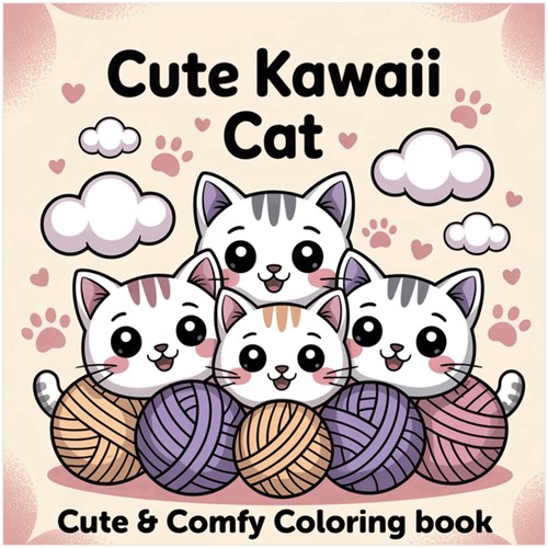 Kleurboek Cute Kawaii Cat-2