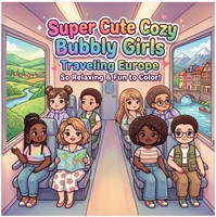 Kleurboek Cute Cozy Bubbly Girls Traveling-2