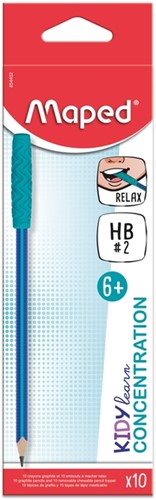 Potlood Maped Kidy Learn Concentration met kauwtopper blauw 10 stuks