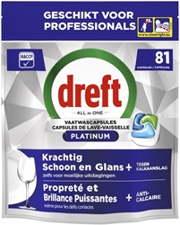 Vaatwastabletten Dreft All-in-1 professional Platinum regular 81 stuks