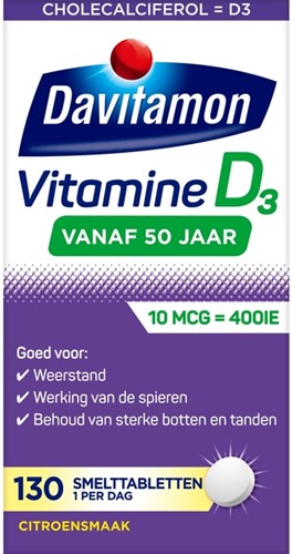 Vitamine D50+ Davitamon smelttablet 130 stuks