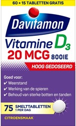 Vitamine D Davitamon Forte smelttablet 75 stuks