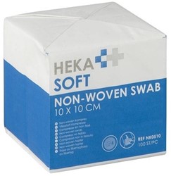 Non-woven kompres Hekasoft 10x10cm niet steriel