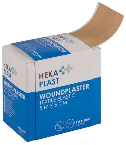 Pleister textiel elastic Hekaplast 5mx6cm