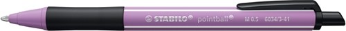 Balpen STABILO pointball Wildflower medium grijsviolet
