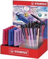 Markeerstift STABILO Boss en balpen STABILO Pointball Wildflower ass
