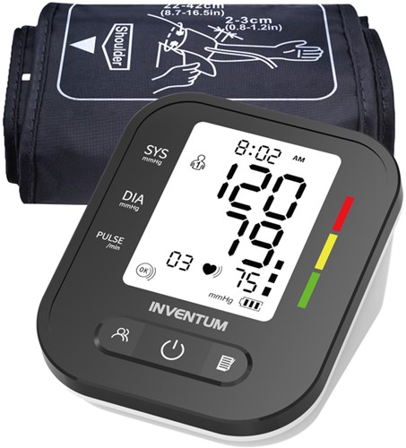 Bloeddrukmeter Inventum bovenarm 22-42cm zwart/wit-3
