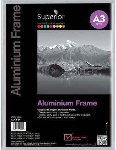 Fotolijst Seco A3 zilverkleurig geborsteld aluminium