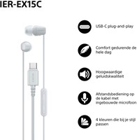 Oordopjes Sony EX15C bedraad USB-C in ear wit-2