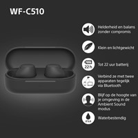 Oordopjes Sony WFC510 draadloos Bluetooth in ear zwart-2