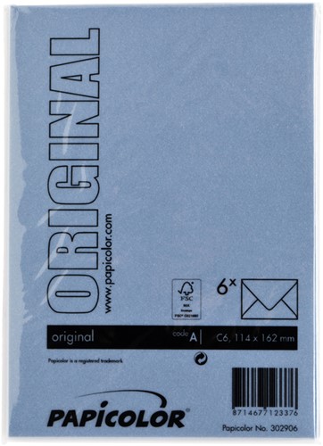 Envelop Papicolor C6 114x162mm donkerblauw 6 Stuk-3